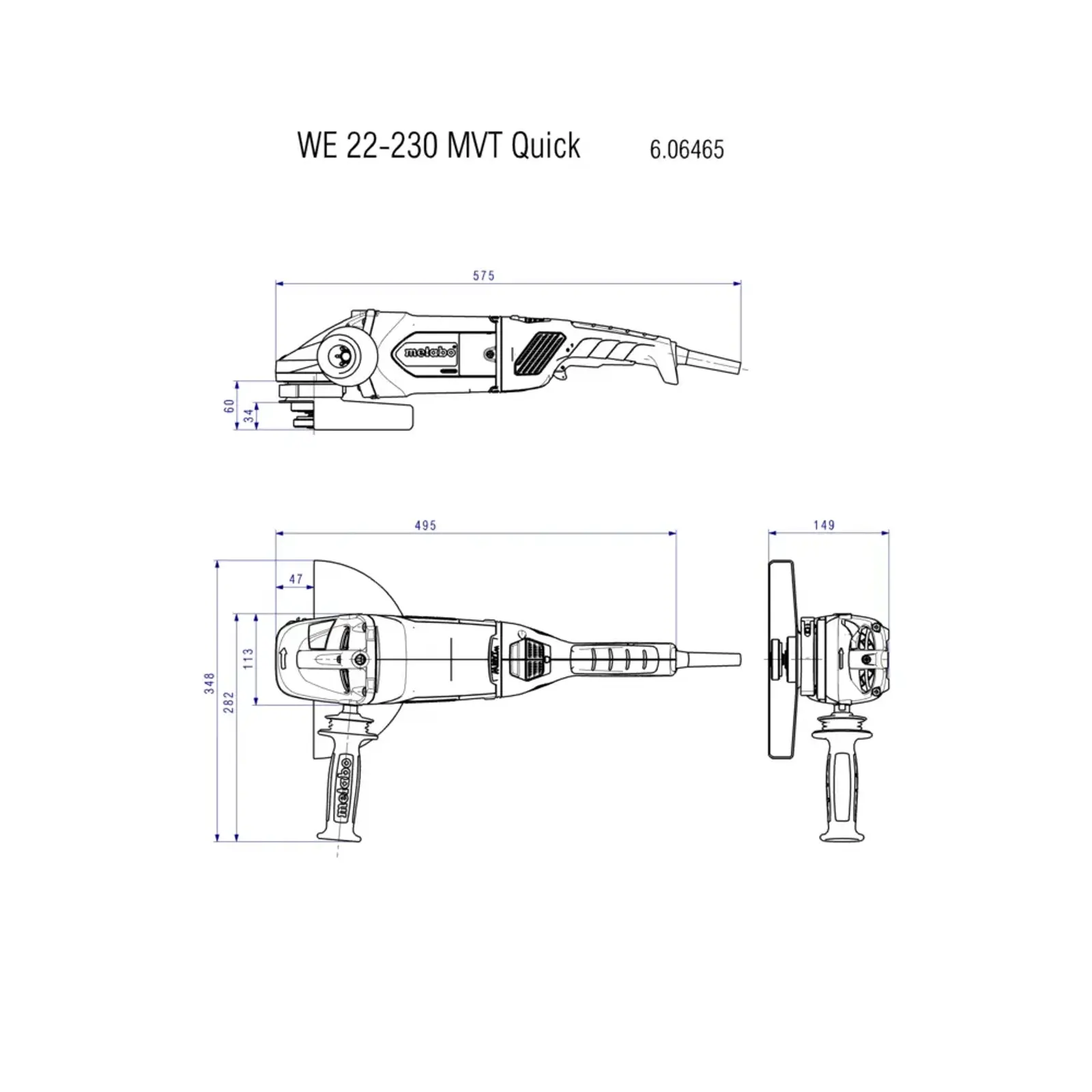 KOTNA BRUSILKA WE 22-230 MVT METABO – slika 3