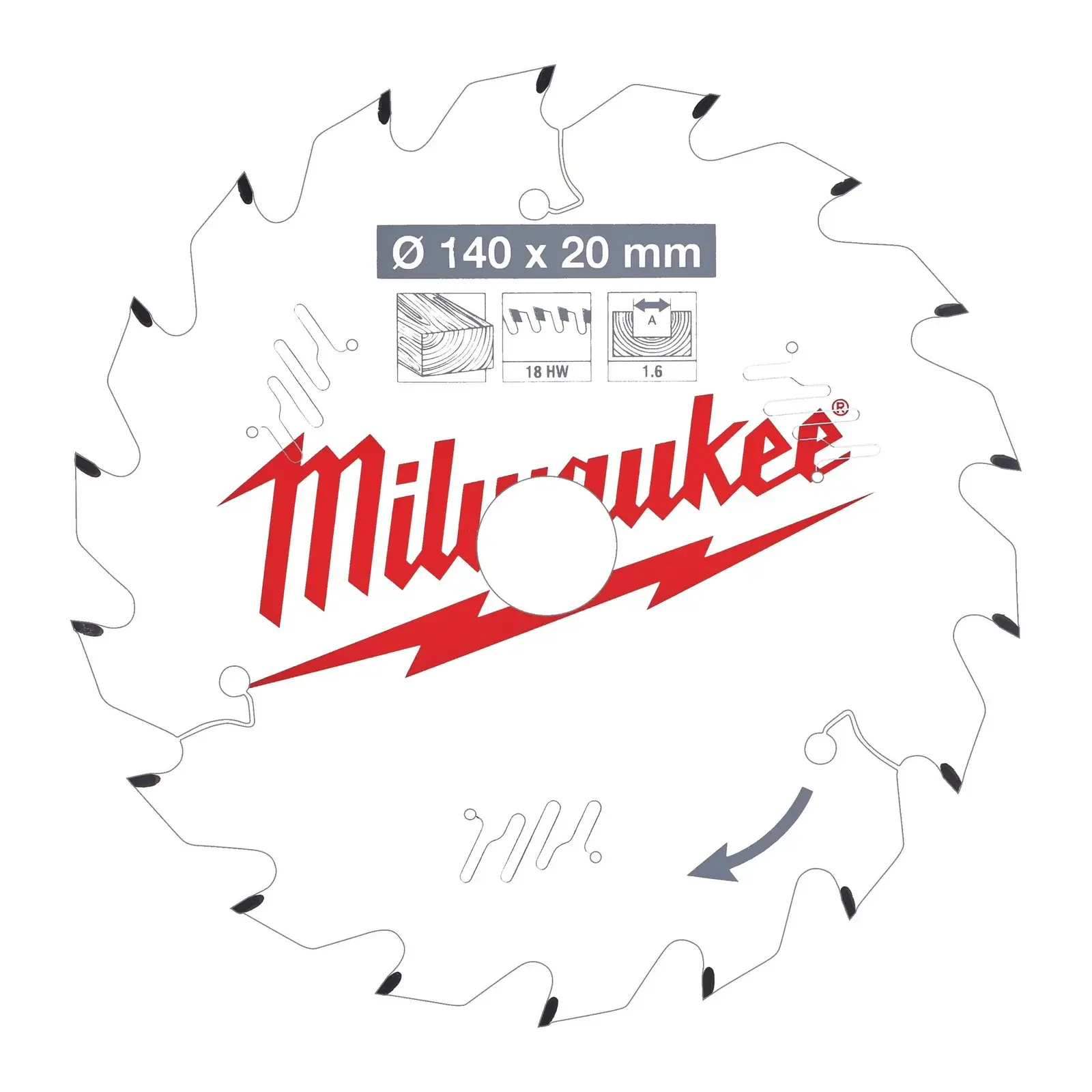 LIST KROŽNE ŽAGE ZA LES 165X20  MILWAUKEE